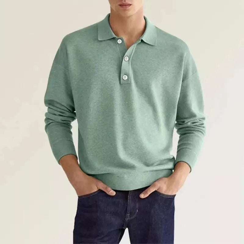 Devako Jelo - Polo a manica lunga slim fit da uomo, elegante e comodo