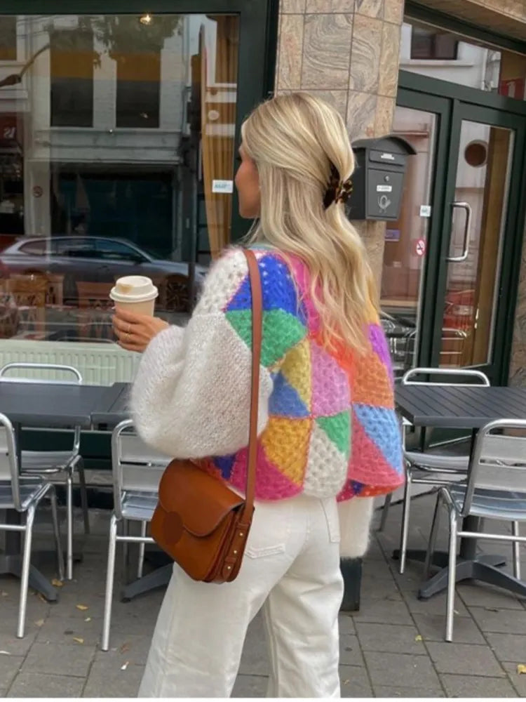 Amalie - Gestreifter offener Pullover