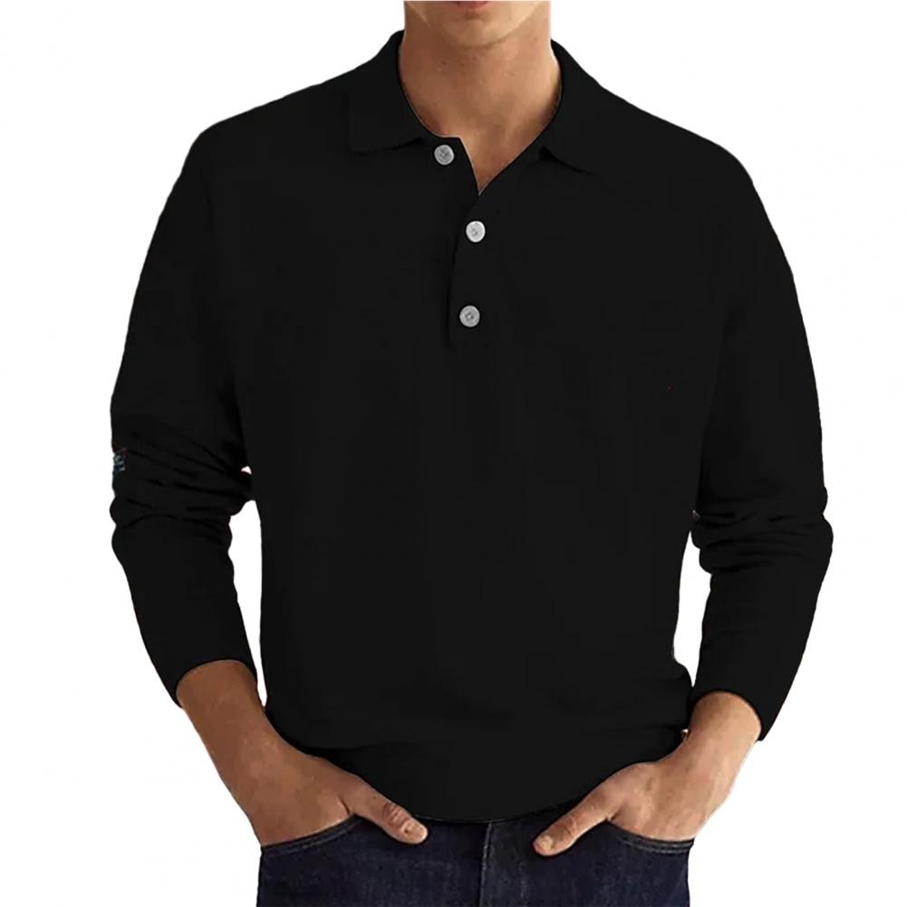 Elias - Elegante, casual polo a maniche lunghe