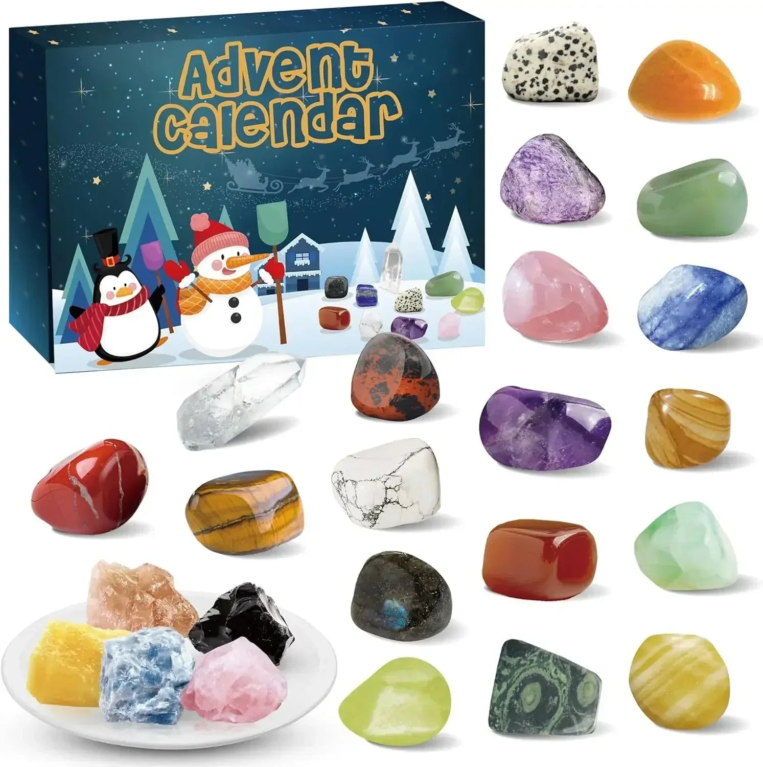 Ava – Kristall Adventskalender mit 24 Edelsteinen – Geschenk für Kinder & Sammler