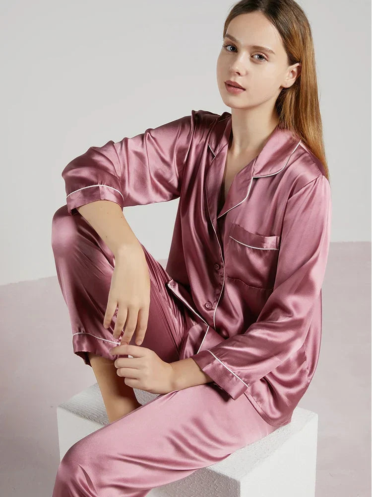 Luxuriöses Pyjama-Set aus Seide für Frauen - Velda