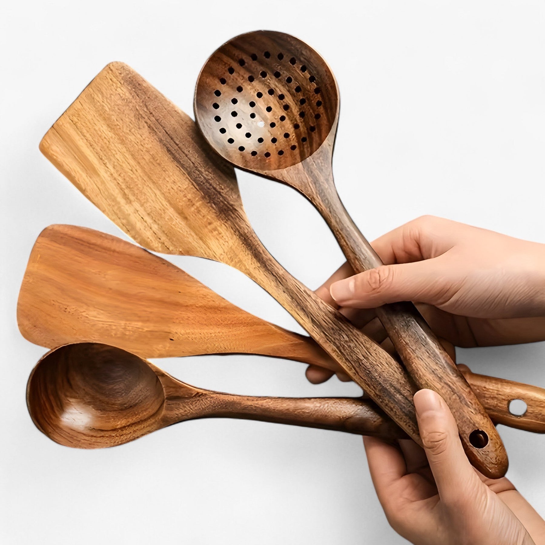 EcoWood – Küchenutensilien-Set aus Holz 11-teilig – Für Antihaft-Kochgeschirr