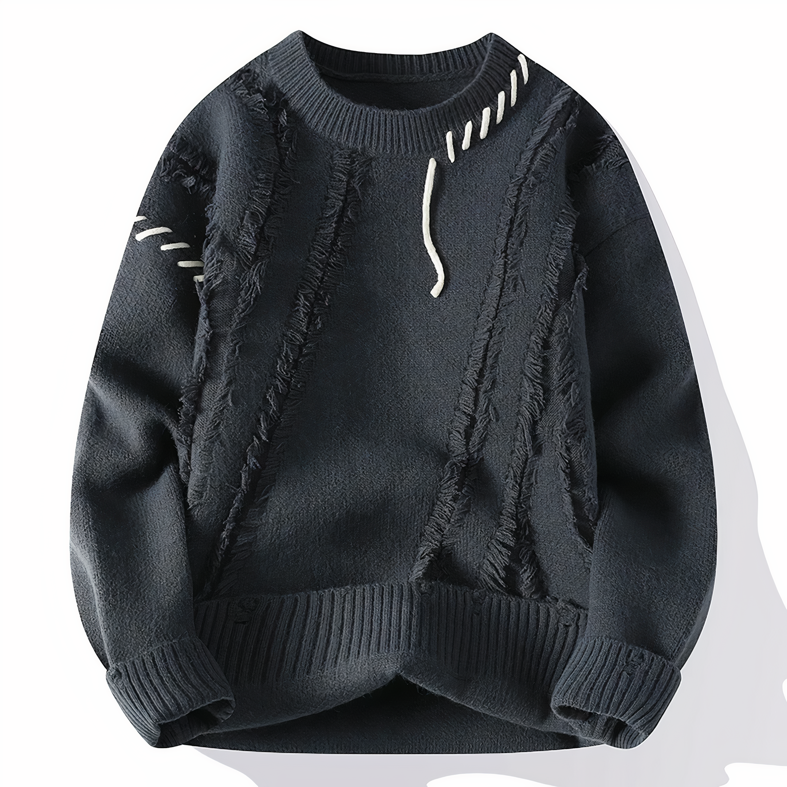Devako Ember Patchwork Pullover til mænd - Unikt design og behagelig pasform