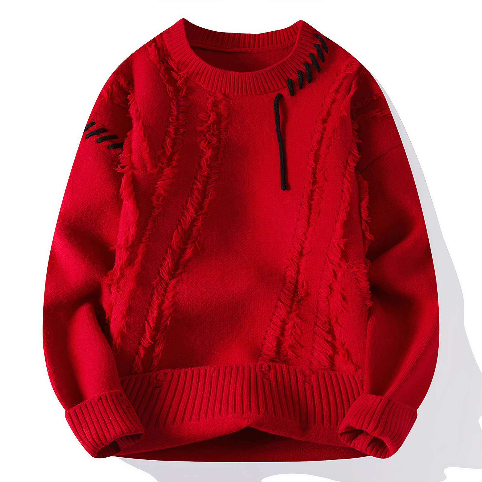 Devako Ember Patchwork Pullover til mænd - Unikt design og behagelig pasform