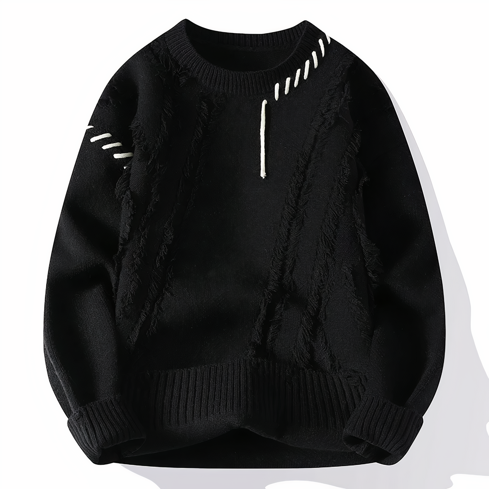 Devako Ember Patchwork Pullover til mænd - Unikt design og behagelig pasform