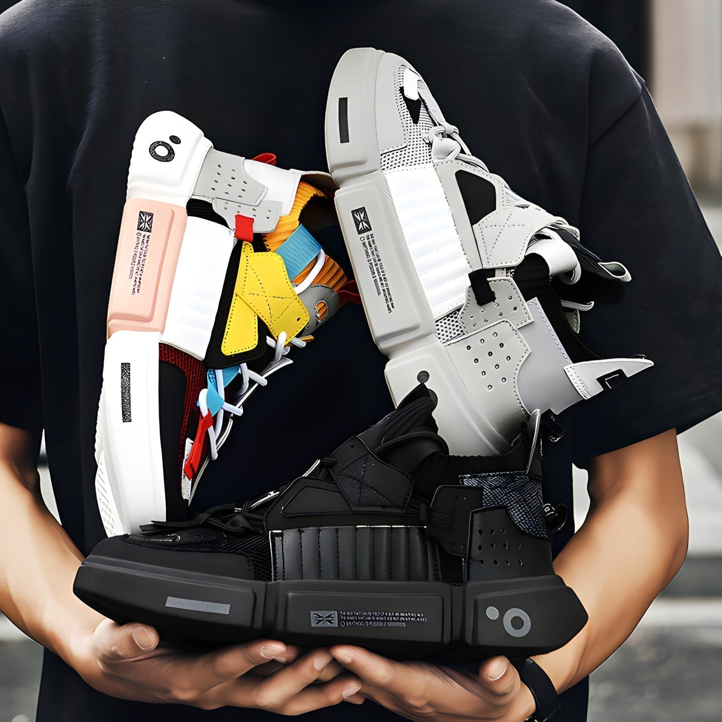 Streetwear-sneakers – lette træningssko i iøjnefaldende farvemix