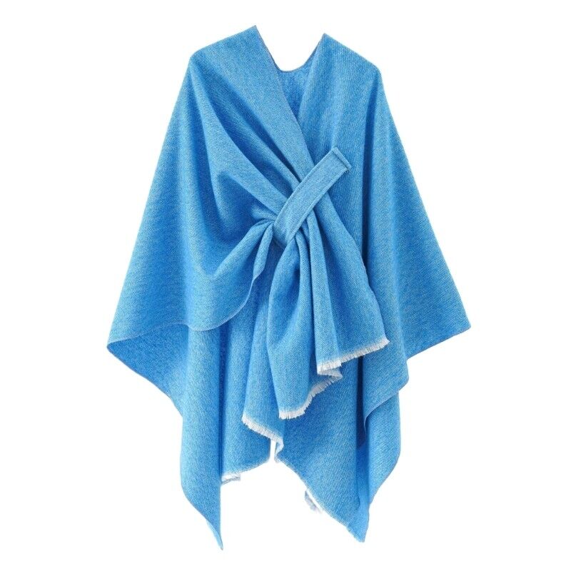 Mia Kaschmir Poncho | Poncho retrò con elegante nastro in 10 colori