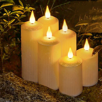 AmbianceRomane - Wasserdichte LED-Stumpenkerzen mit Fernbedienung