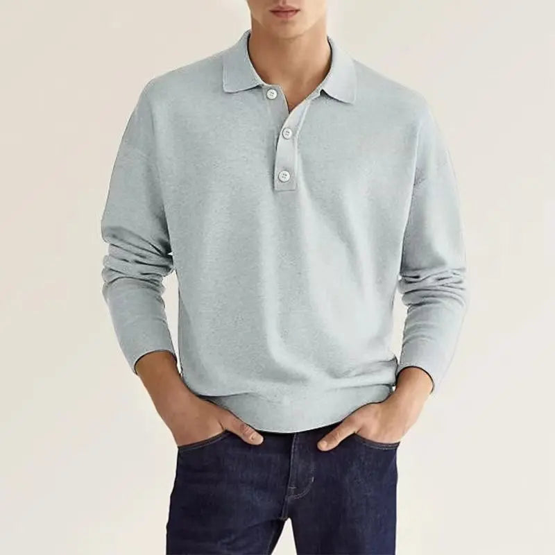 Devako Jelo - Polo a manica lunga slim fit da uomo, elegante e comodo