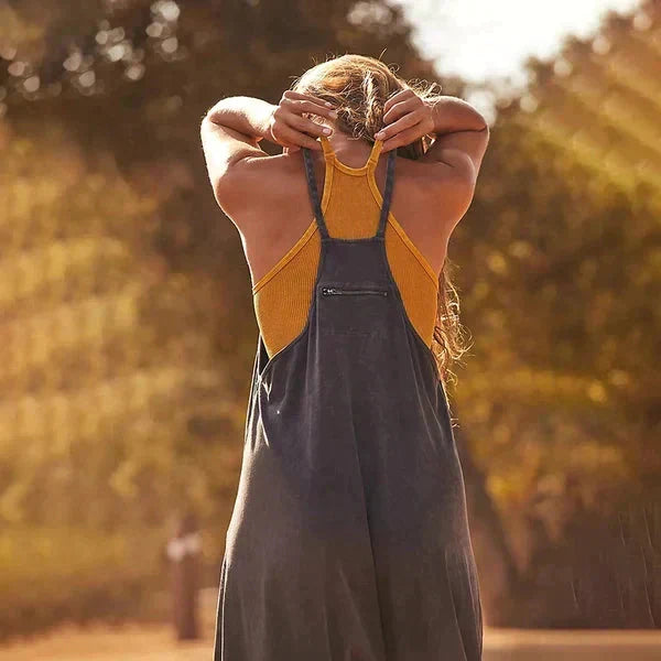 Damen Oversized Jumpsuit – Lockerer Sommer-Overall mit Spaghettiträgern