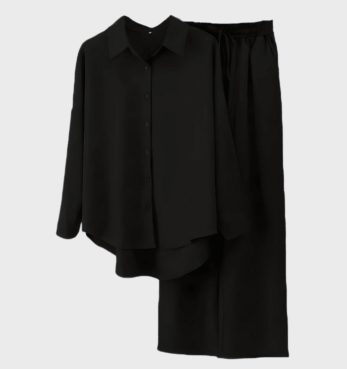 Bertilde - 2-teiliges Set, bestehend aus einem lockeren Hemd und einer weit geschnittenen Hose