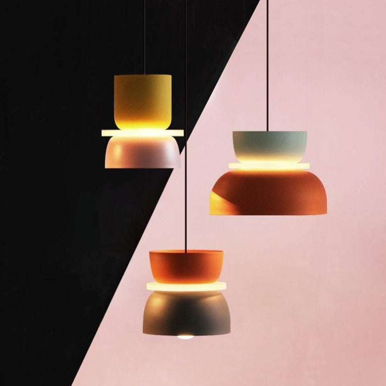 Lumora – Saturn Halo LED-pendellampe med akrylskive, farverig