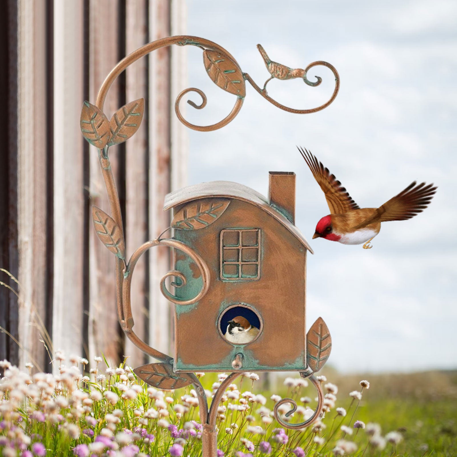 Talart – metal kunst fuglehus havepind