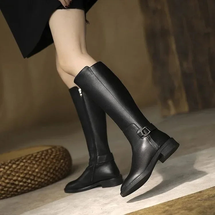 Lange Damenstiefel aus PU-Leder - Conley