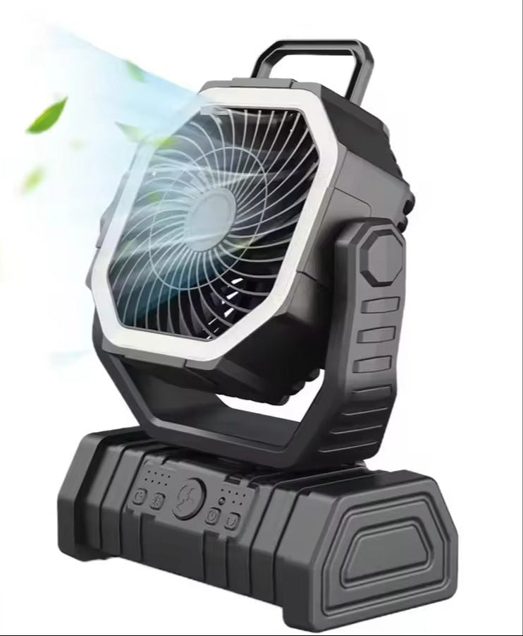 Tragbarer Camping-Ventilator mit LED-Licht - Kühl bleiben ohne Strom