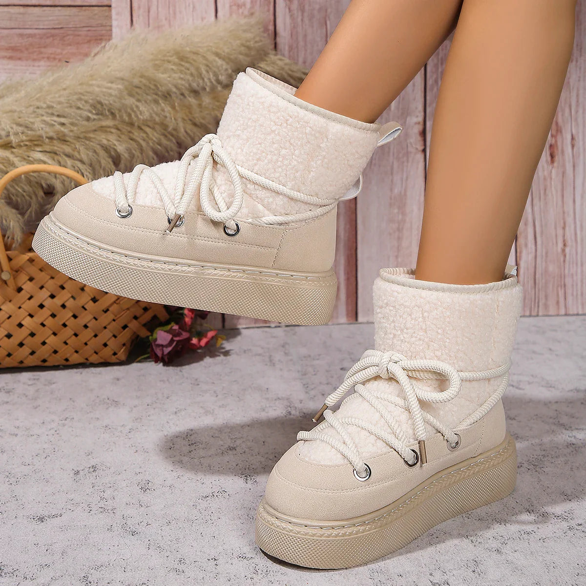 CozyStride - Warmer und bequemer Winterstiefel aus Wolle