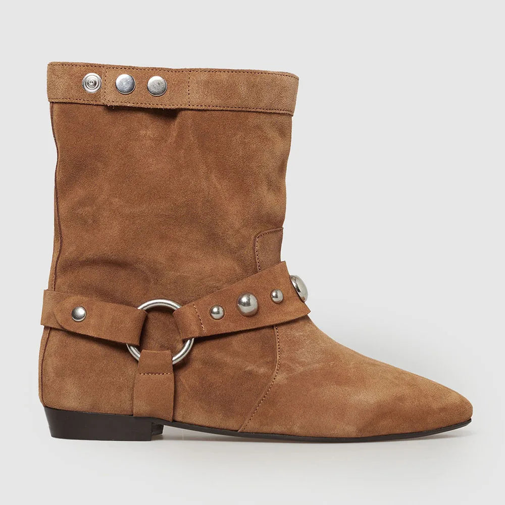 Rutschfeste Cowboystiefel mit niedrigem Absatz für Frauen - Juliva