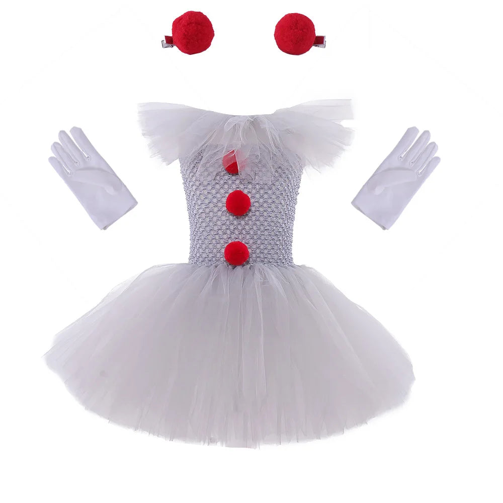 Charlotte uhyggelig klovn tutu kjole - perfekt til Halloween