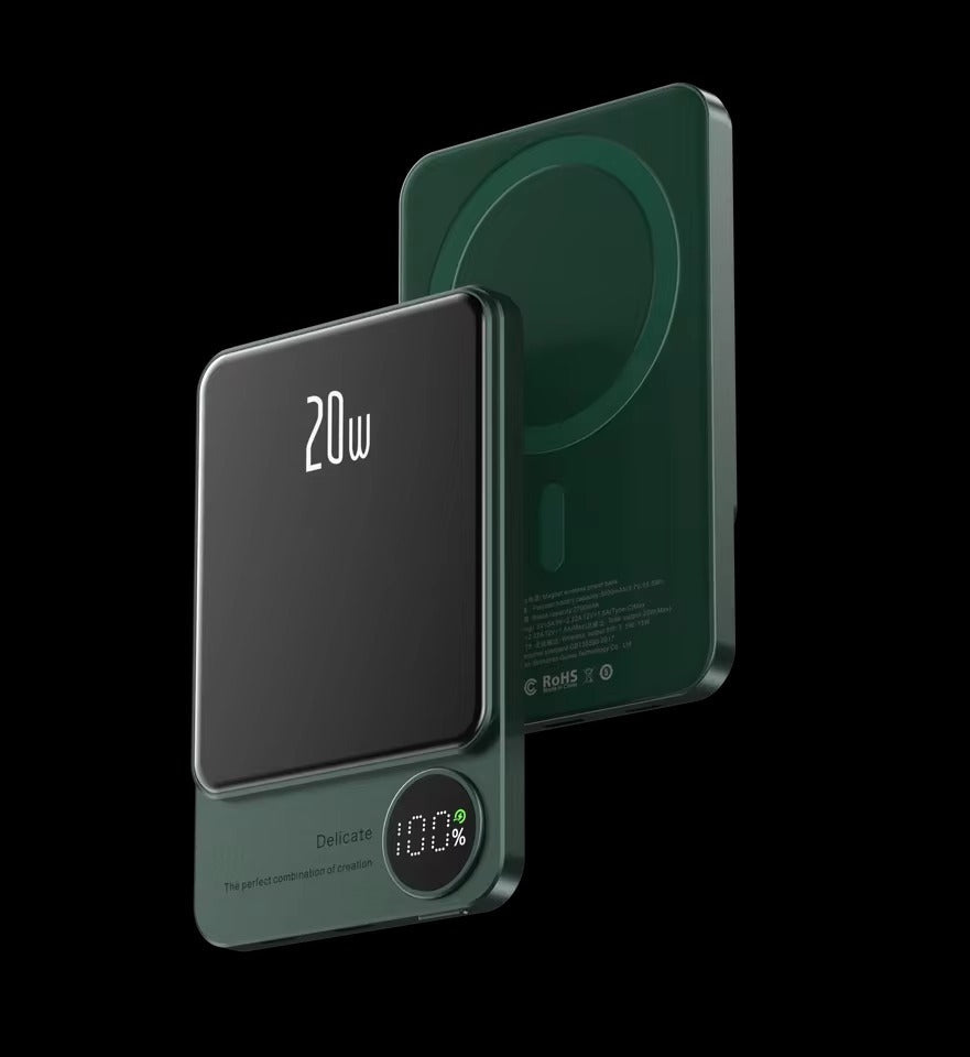 SlimCharge – Magnetische Powerbank mit LED-Anzeige & Schnellladung