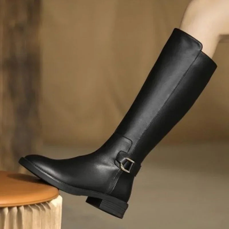 Lange Damenstiefel aus PU-Leder - Conley