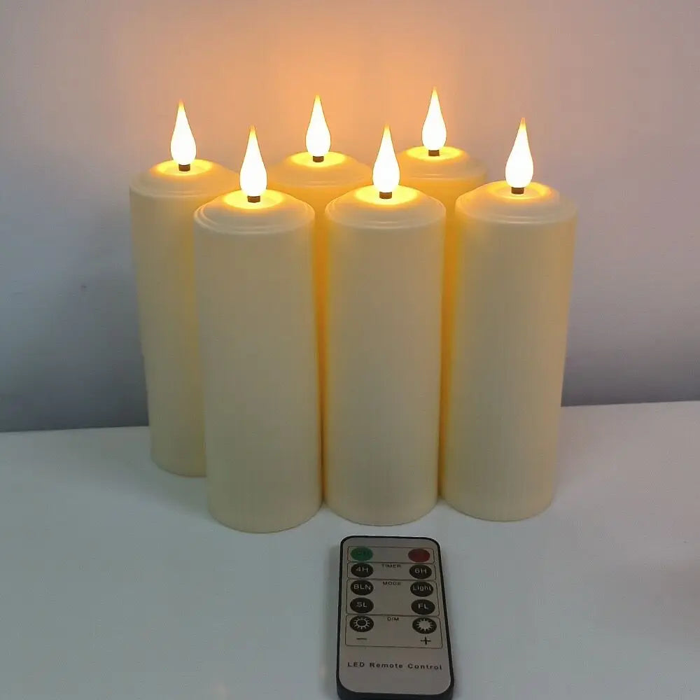 AmbianceRomane - Wasserdichte LED-Stumpenkerzen mit Fernbedienung