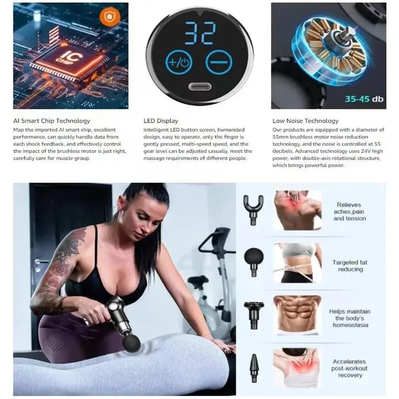 LCD-Faszienmassagegerät mit 32 Geschwindigkeiten