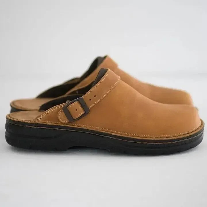 Elegante Unisex-Lederpantoffeln mit Komfortsohle für Alltag & Zuhause