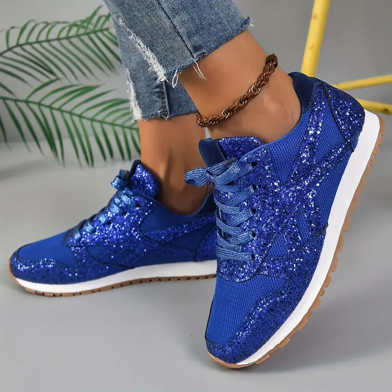 Schimmernde Damen Sneaker – Glitzer-Look für Sommer & Freizeit
