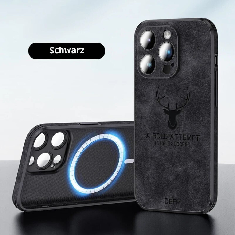 Deer – iPhone-Hülle Leder stoßfest & elegant – ideal für Alltag & Büro