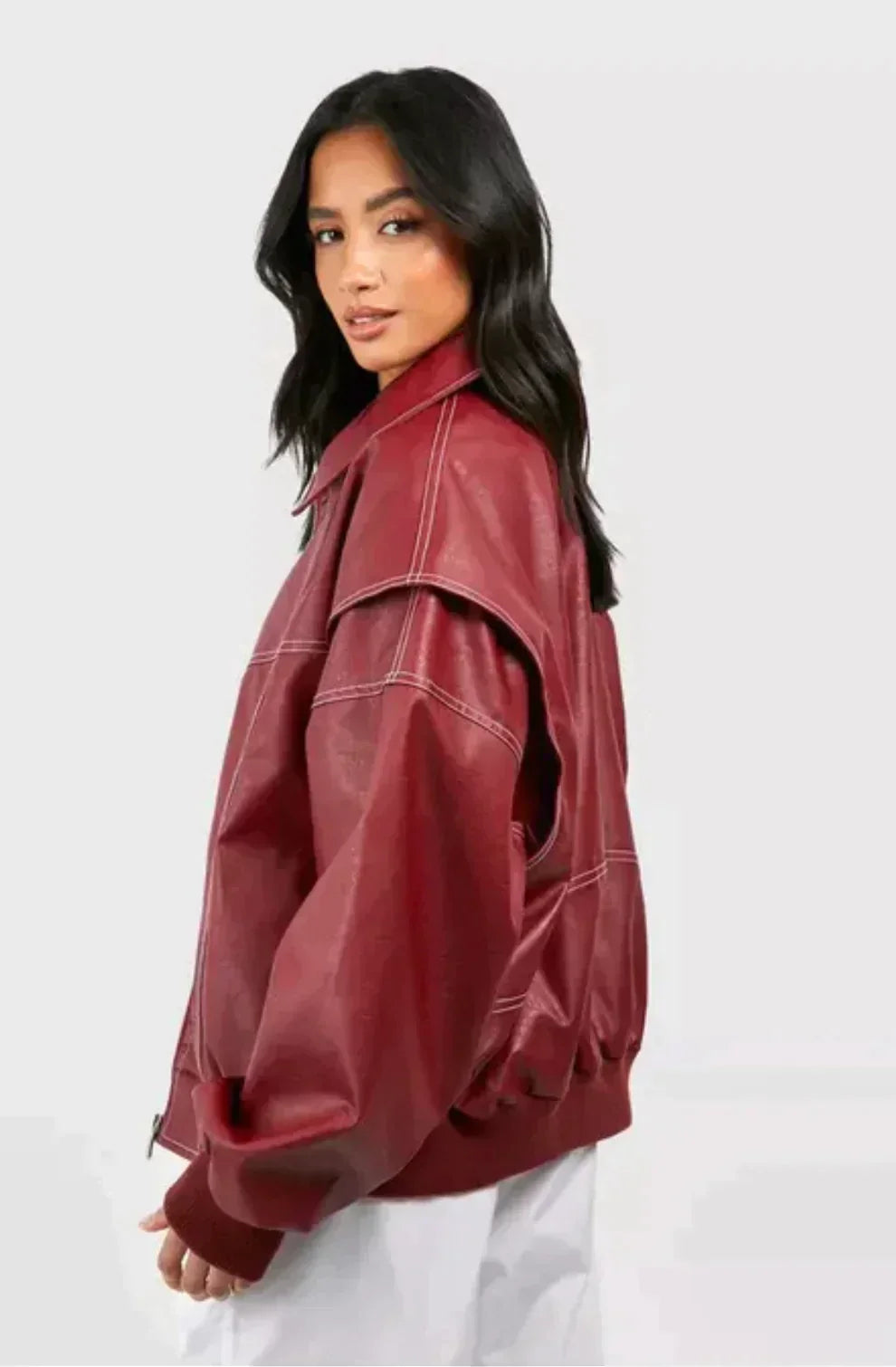 Whitley Jacket - Elegante Leder-Bomberjacke für Frauen