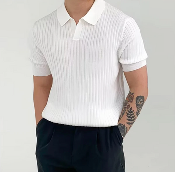 Geripptes Poloshirt aus Baumwolle - Friedhelm