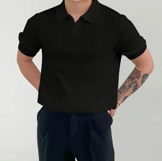 Geripptes Poloshirt aus Baumwolle - Friedhelm