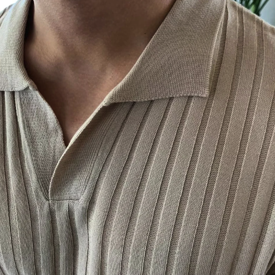 Geripptes Poloshirt aus Baumwolle - Friedhelm
