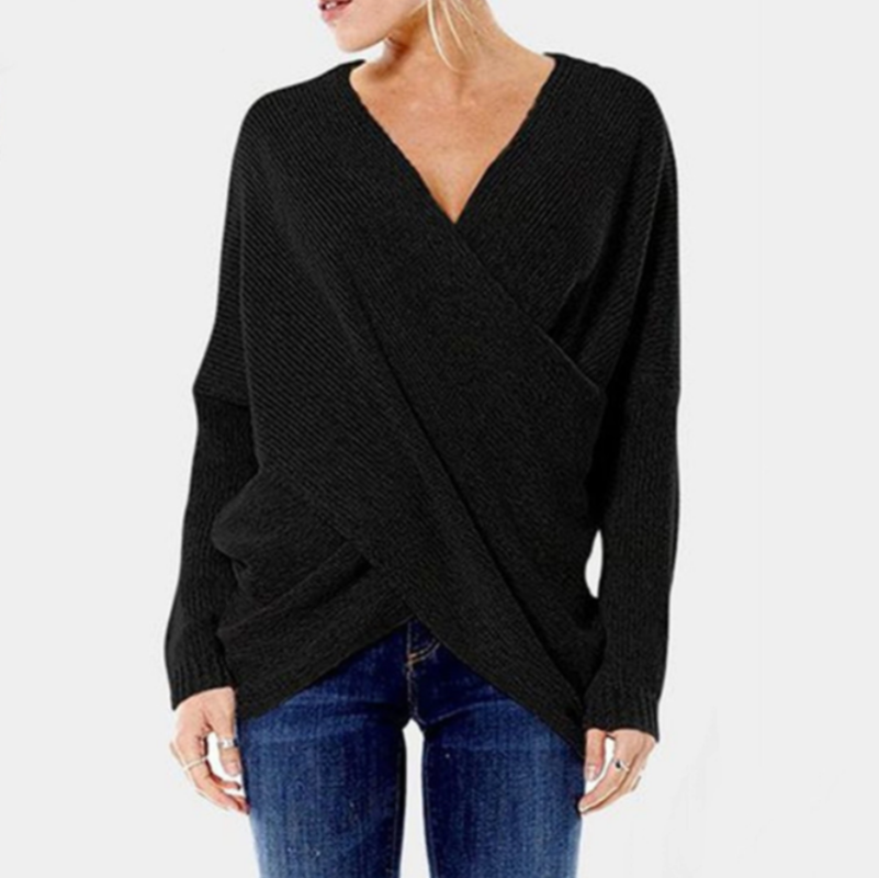 Valmere – Pull en cachemire pour femmes avec détail croisé pour automne/hiver