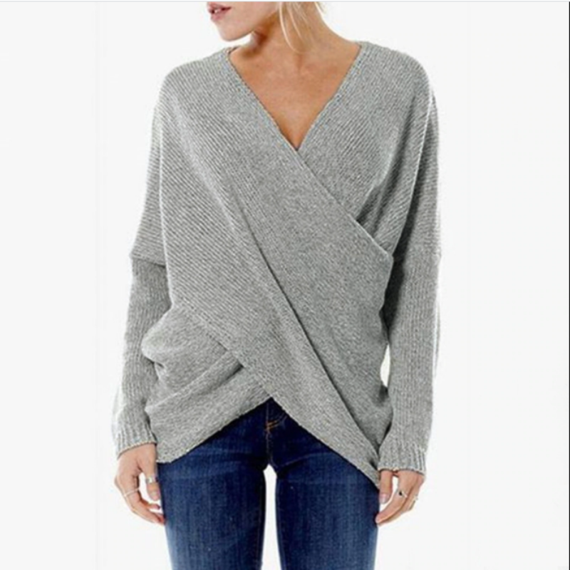 Valmere – Pull en cachemire pour femmes avec détail croisé pour automne/hiver
