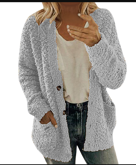 Schlichte Strickjacke in Uni-Farbe - Dell