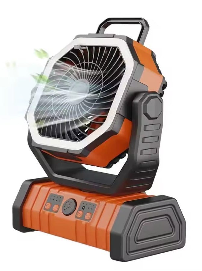 Tragbarer Camping-Ventilator mit LED-Licht - Kühl bleiben ohne Strom