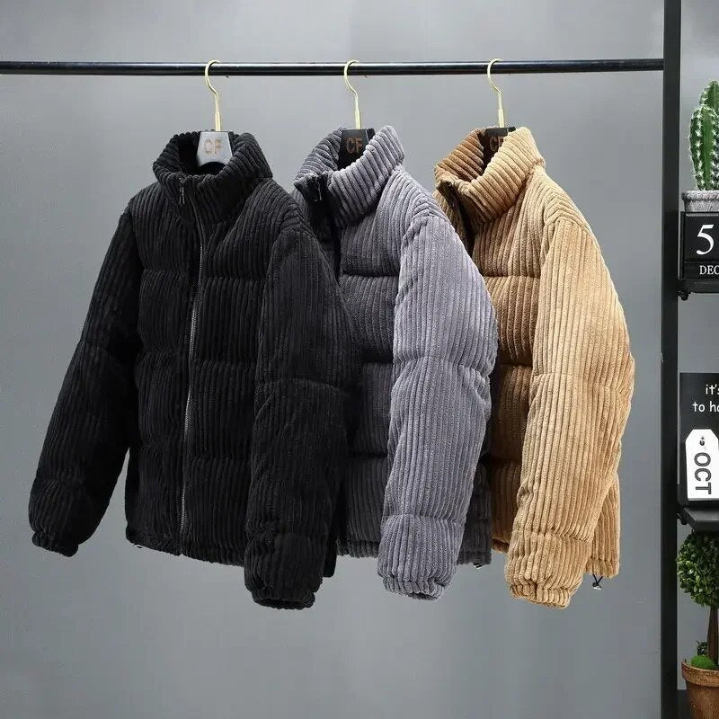 Kord-Pufferjacke – Vintage-Stil mit hervorragender Wärme für den Winter