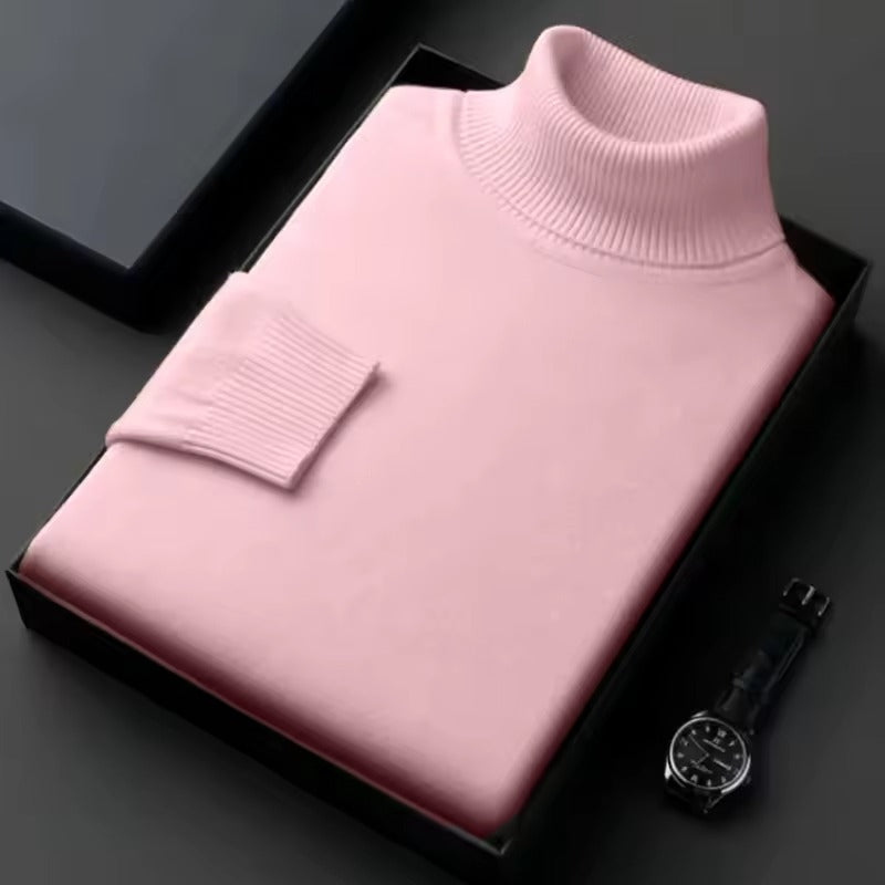 Slim fit rullekravepullover | Antipilling-stil til mænd