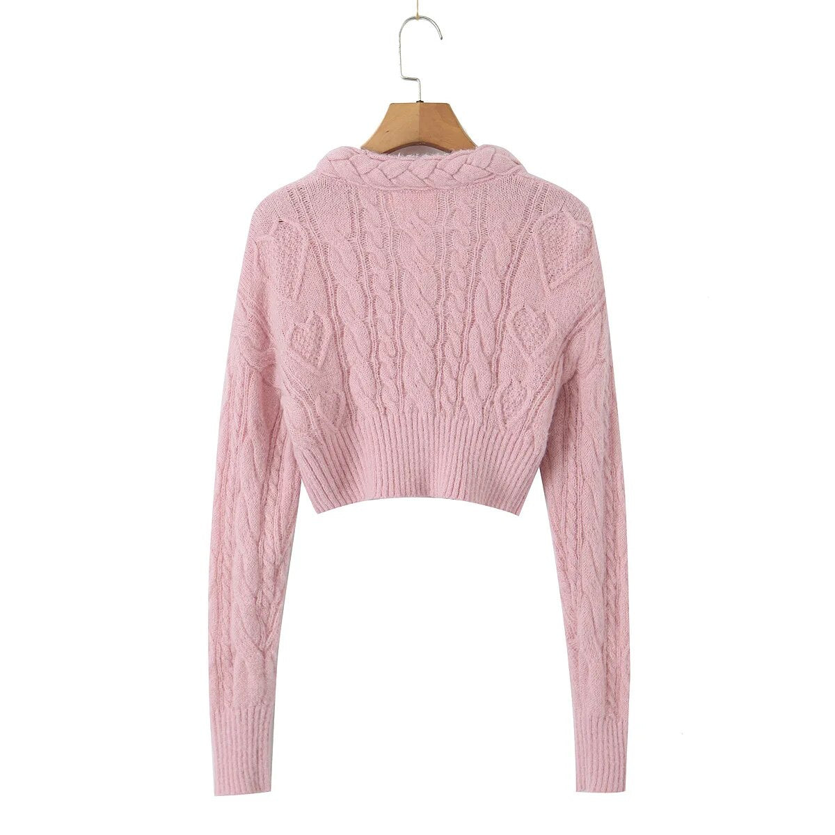 Modische kurze Strickjacke mit Zopfmuster - Betty