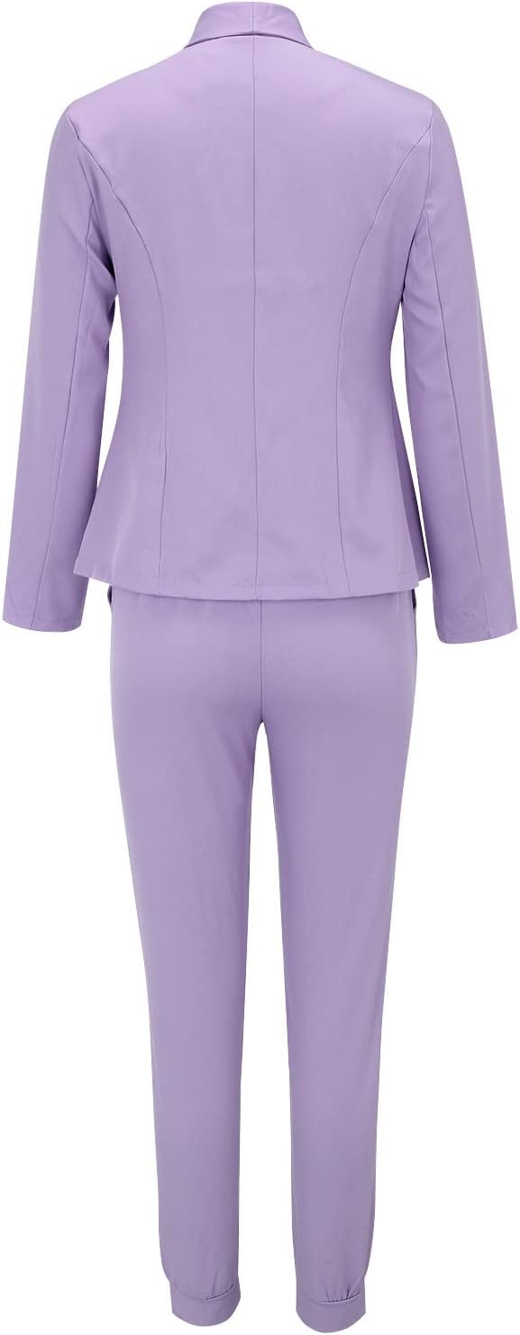 Damen Zweiteiler Anzug Set mit Gürtel und Blazer – Business Look