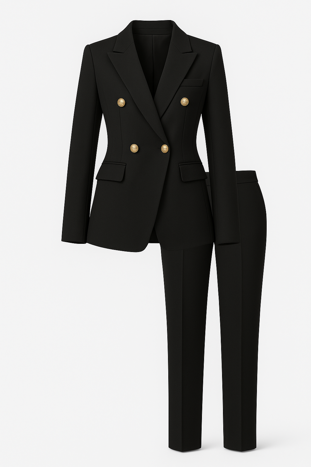 Damen Zweiteiler Set – Eleganter Blazer & Stoffhose im Business-Look