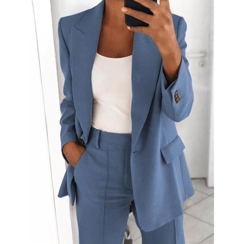 Damen-Zweiteiler mit Blazer & Hose – Elegant für Büro & Alltag