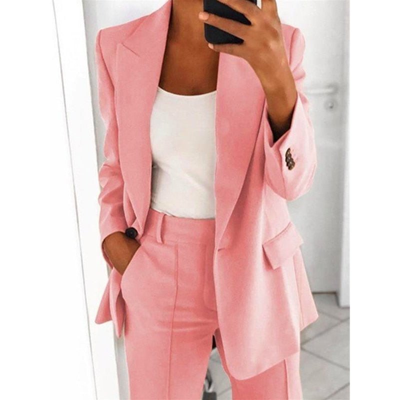Damen-Zweiteiler mit Blazer & Hose – Elegant für Büro & Alltag