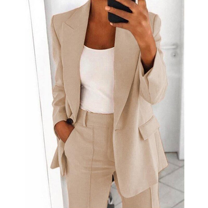 Damen-Zweiteiler mit Blazer & Hose – Elegant für Büro & Alltag