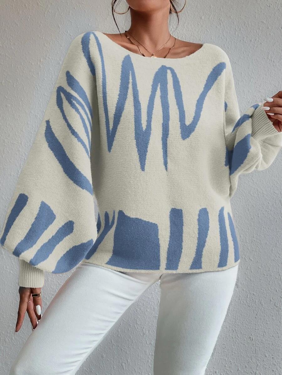 Yvella pullover | Hvid oversized pullover med pufærmer | Elegance og komfort