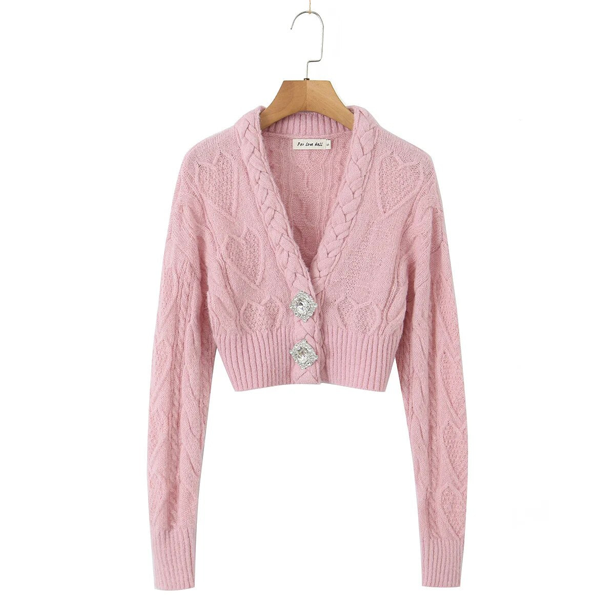 Modische kurze Strickjacke mit Zopfmuster - Betty