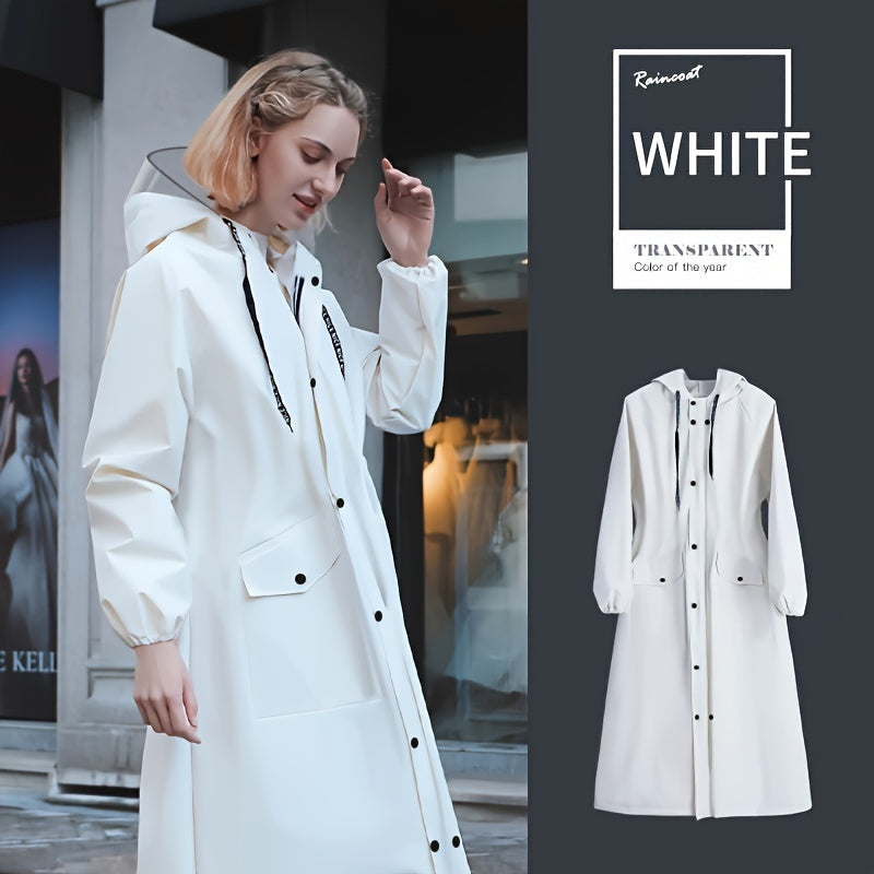 Sophie – Wasserdichter Damen-Regenmantel mit Kapuze in Weiß für Alltag & Eleganz