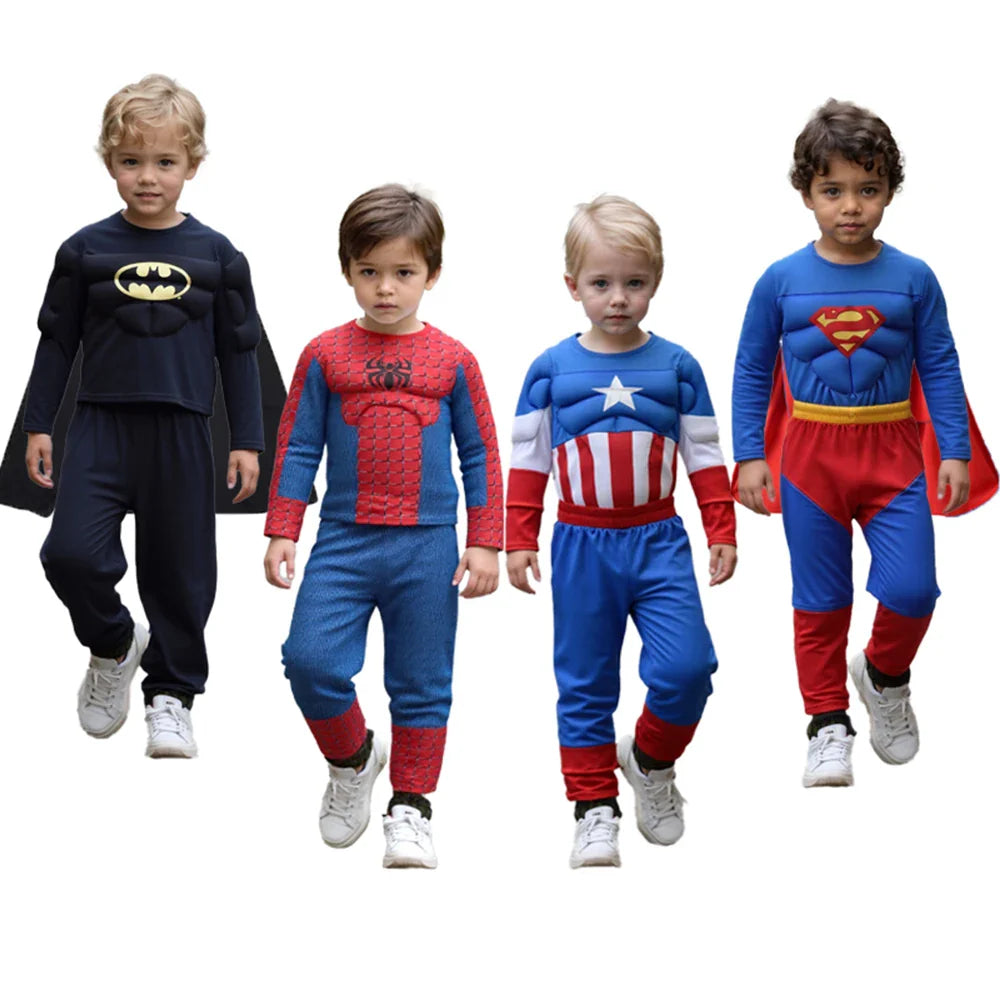 HeroMorph – Superhelden-Kostüm für Kinder mit Muskel-Details & Umhang