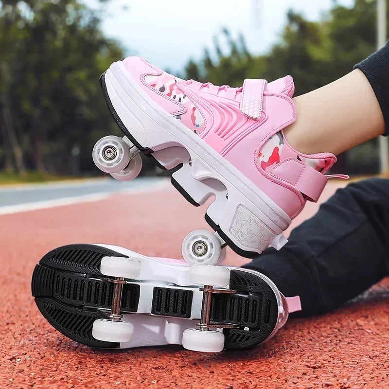 RolliFlex – Sportrollschuhe mit verformbaren Rädern, Mehrfarbig – Kinder & Erwachsene